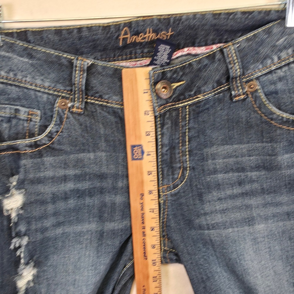 Amethyst‎ Jeans Womens 16 Distressed Y2K Low Rise Flared Denim Bootcut - Picture 5 of 14